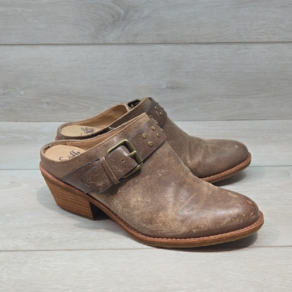 Sofft Women Brown Leather Mules Clog Heels Shoes Sz 8M - Picture 1 of 12